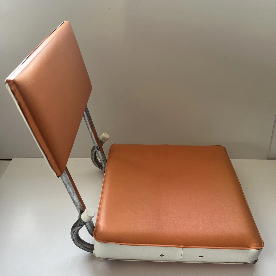 Silla blanqueadora asiento estadio plegable fútbol americano de colección Miami Dolphins NFL vinilo años 80 Foto 2 de 4