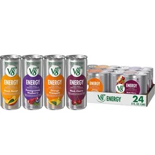 V8 Energy Juice Drinks 24 Pack 8 Fl Oz Variety Peach Mango Orange Pineapple