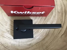 KWIKSET Single Dummy Door Lever Handle HALIFAX Square Iron Black #91570-029 NIB!