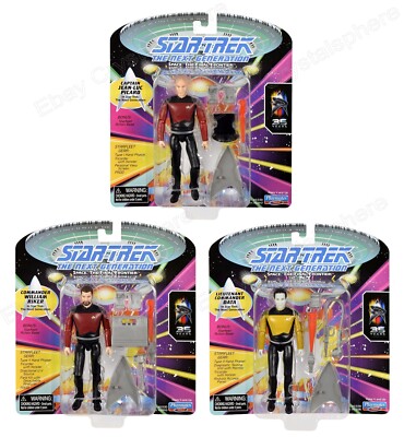 Star Trek TNG 35 Years - Picard Riker Data Action Figure Set of 3 Playmates 2022