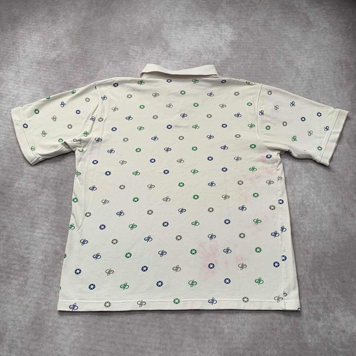 Vintage 200s SouthPole Monogram Polo Shirt Size L White y2k