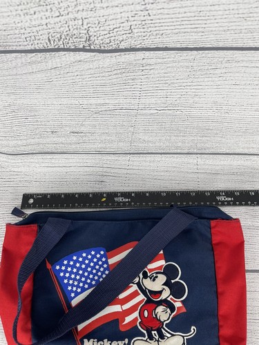 MICKEY MOUSE, MEDIUM Canvas Denim Bag/ Tote American Dream USA Flag/Embroidered - Picture 7 of 8