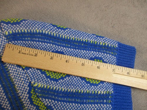 Oxknitstore Knit Polo Sweater Shirt Men Large Blue Yellow Retro Preppy Tennis - Picture 9 of 13