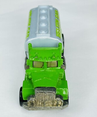 Vintage 1979 Hot Wheels Helium Gas Tanker Truck - Green Semi