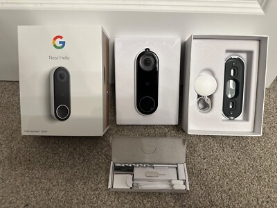 GOOGLE NEST HELLO WIRED DOORBELL NC5100GB SMART SECURITY CAMERA NEW  UK