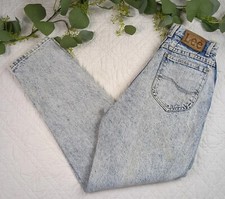 VTG Lee Womens Acid Wash Mom Jean High Rise Tapered Size 9 Med Made in USA