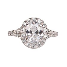 3.00 Carat D/VVS1 Oval Shape Anniversary Ring In Solid 14KT White Gold