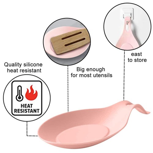 3 Pack Silicone Spoon Rest for Stove Top Heat Resistant Kitchen Utensil Rest ... - Picture 4 of 8