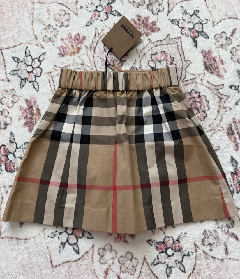 Saia de sarja plissada xadrez infantil Burberry 4Y designer roupa infantil - Imagem 4 de 4