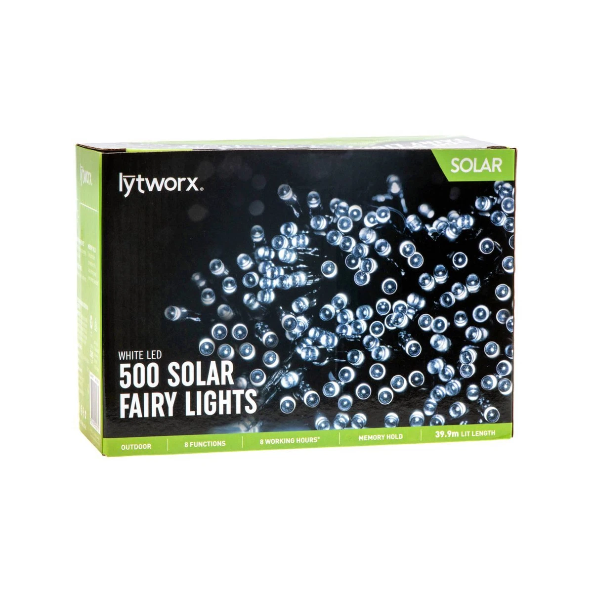Lytworx 500 White LED 8 Function Solar Fairy Lights White eBay