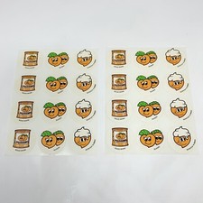 Vintage 1980s CTP Scratch N Sniff Sniffys Peach Stickers 2 Full Sheets/24 pc