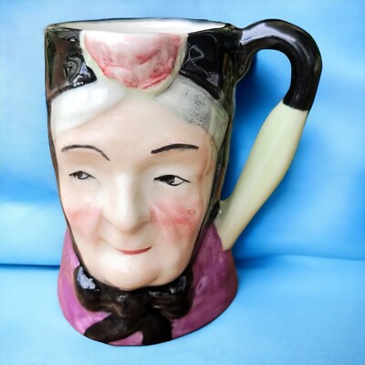 Miniature Toby Mug Hand Painted Porcelain Granny 2.5'' Artone England VINTAGE