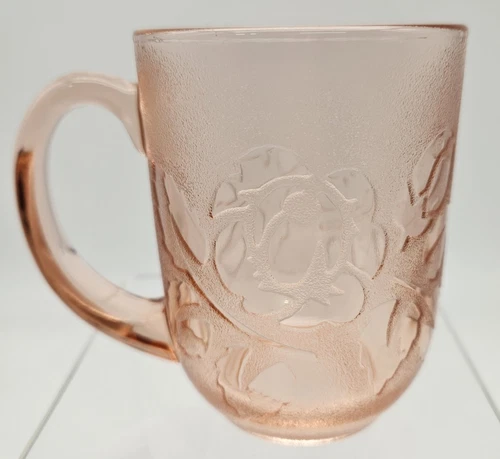 Vintage Arcoroc Rose Pink Rosaline Coffee Tea Mug 9 ounces