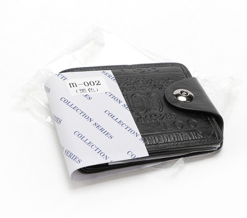 Billetera plegable de cuero sintético para hombre para efectivo y tarjetas bancarias M002 marrón - Imagen 5 de 6