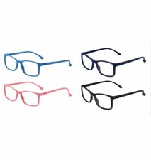 2 Pairs Kids Blue Light Blocking Glasses Silicone Frame Computer Anti Eye Strain