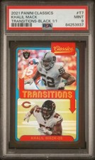 2021 Panini Classics Khalil Mack Transitions Black Parallel 1/1 PSA 9