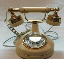 Vintage Western Electric French Princess Style Rotary Telephone Cream  Gold