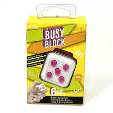 Busy Block Fidget Toy - Spin Click Swivel Flip Roll Swirl New in Box