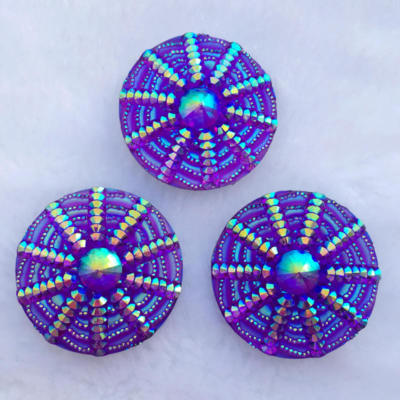 Wholesale 50pcs 30 mm Crystal AB resin Spider web flatback cabochons accessories