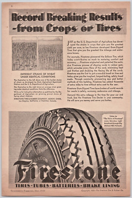 1930 Firestone Tire & Rubber Company, Gum-Dipped Tires Vintage Print Ad