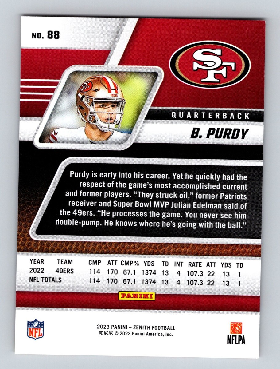 2023 Panini Zenith Football No.88 Brock Purdy San Francisco 49ers