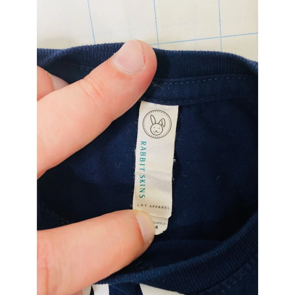 Мальчика размер 4 рубашка кролика кожи синий короткий рукав Crewneck Big Brother - Изображение 4 из 4