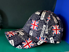 NEW BASEBALL CAP, TRUCKER HAT, BRITISH FLAG PATTERN,  ADJUSTABLE TRI-GLIDE SLIDE