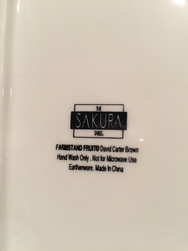 Sakura Farmstand Fruit by David Carter Brown 4 Section Divided Serving Tray RARE - Picture 8 of 8