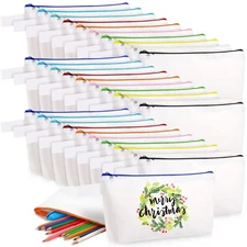 Saintrygo 30 Pieces Makeup Canvas Bags in Bulk, Travel Cosmetic Blank DIY Bag...