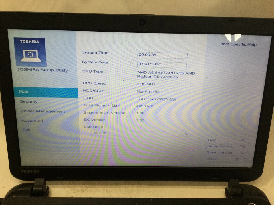 TOSHIBA SATELLITE C55D-B5310 - BOOTS TO BIOS - AMD A8 - 4GB RAM - READ DESC - BB - Image 3 of 4