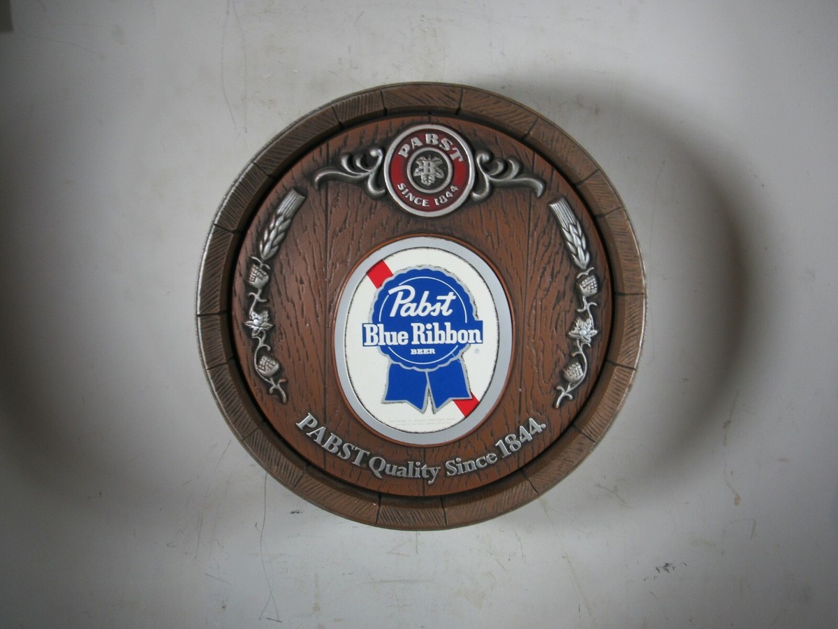 Vintage Pabst Blue Ribbon Beer PBR Plastic Barrel End Display Wall