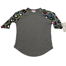 LuLaRoe Sloan shirt, gray, girl  s 4, NWT