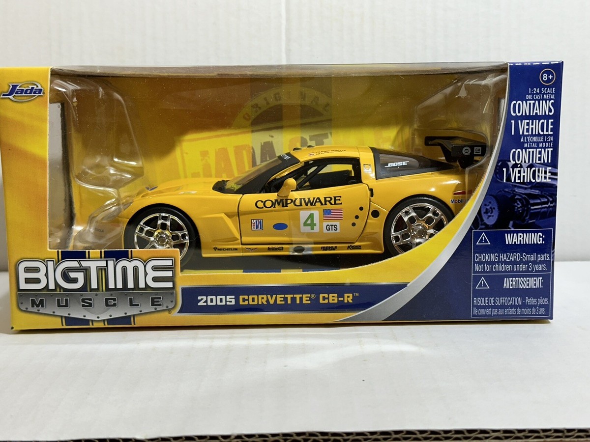 JADA BIGTIME MUSCLE BTM 2005 CHEVROLET CORVETTE C6-R 1:24 YELLOW