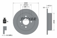 2X Textar 92077903 Bremsscheibe FüR Honda