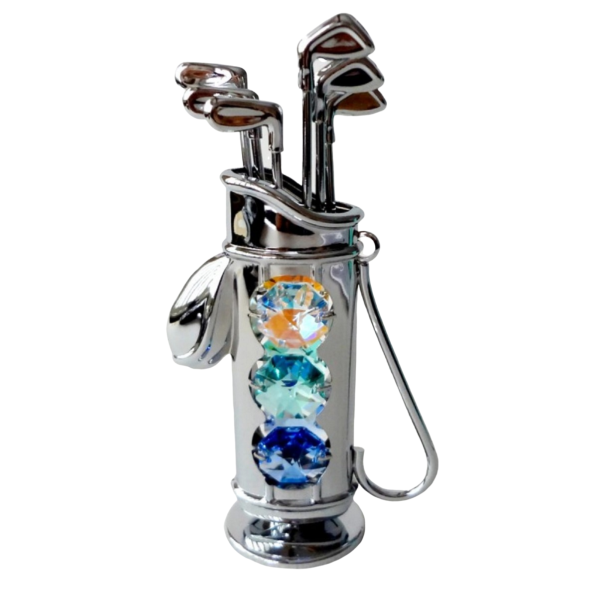 Crystocraft Golf Bag Caddy Crystal Ornament Swarovski Elements Golfer Gift
