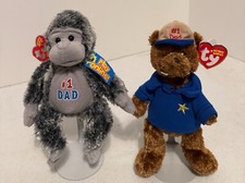 Ty Beanie Babies 2.0 Pops 2007 & Dear Dad 2006 Father's Day NEW