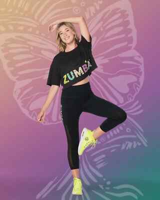 Zumba Transform Crop Top - Bold Black ~ XS M L XL ~ Free