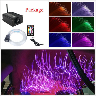 Roof Starry Sky RGB Twinkle Fiber Optic Lamp 300Pcs 2M Fiber Optic BT RF Control