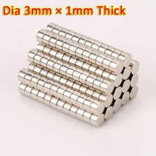 Imanes 3x1mm Disco Pequeño Fuerte Delgado Redondo Artesanal Imán 3mm Diámetro x 1mm