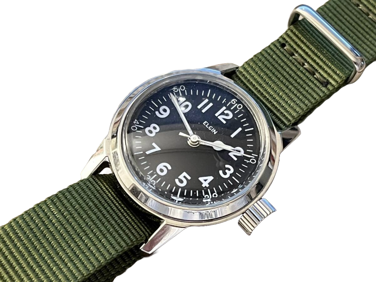 ELGIN USN BUSHIPS 1940s Military Watch 33mm Case 16mm Lug Replica Case & Crystal