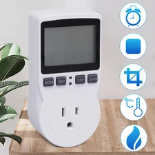 Programmable LED Display Thermostat Plug Temp Controller Outlet Heater Cooler US