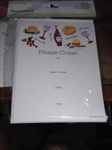 Party Invitations PLEASE COME 10 Cards & Envelopes By Mara-Mi New - Imagen 10 de 10
