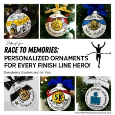 Custom Ornaments for Finish Line Heroes! Marathoners, 5K, Triathlon, Runners