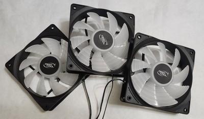 New DeepCool RF120 FS 120mm Case Fans - 3 Pack - Fixed LED - MOLEX power only