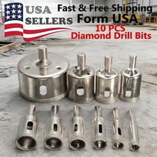 10PCS Diamond Hole Saw Drill Bit Set Maker Cutter Glass Ceramic Tile Porcelain