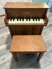 VINTAGE 1950'S JAYMAR CHILD'S UPRIGHT WOODEN PIANO MADE IN USA plus Bench