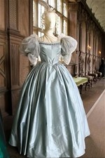 1860s Victorian Princess Dress Costume Historical Afternoon Puffy Sleeve Gown