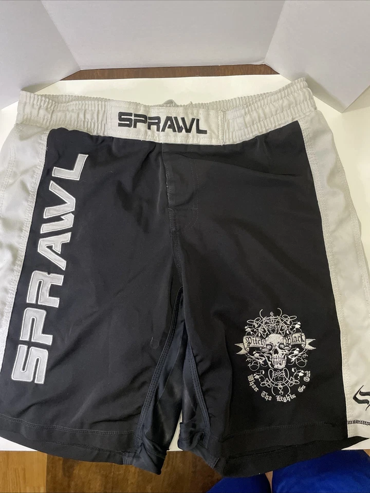 Shorts de luta Sprawl MMA tamanho 34 lote de 2 azul e preto ótimo estado - Imagem 4 de 4