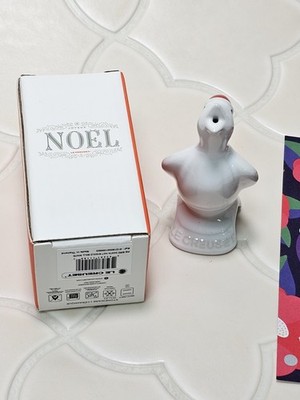 Le Creuset Christmas Pie Vogel mit Nikolausmütze Noel Holiday Steinzeug Neu...