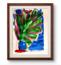 Original Art Plant 4 14x11 Abstract Expressionist Painting On Paper